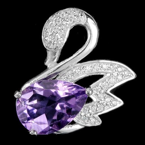 Amethyst Schwan Anhänger Silber - INARA