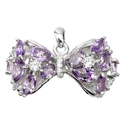 Amethyst Schleife Anhänger Silber - INARA