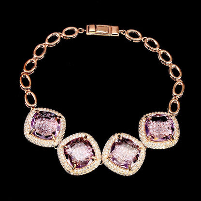 Amethyst Antikschliff Armband Silber rosévergoldet - INARA