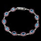 Blautopas Rhodolit Armband Silber - INARA