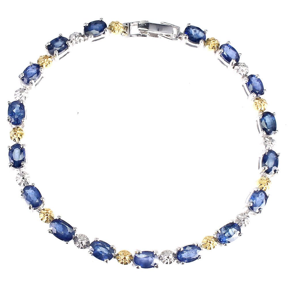 Saphir Armband aus bicolor vergoldetem Silber - INARA