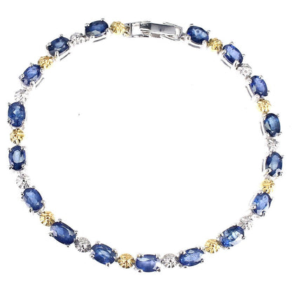 Saphir Armband aus bicolor vergoldetem Silber - INARA