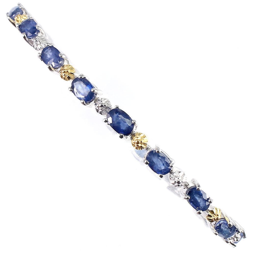 Saphir Armband aus bicolor vergoldetem Silber - INARA