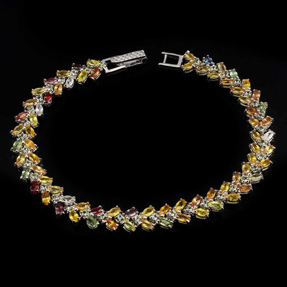 Saphir Armband aus weißvergoldetem Silber - INARA
