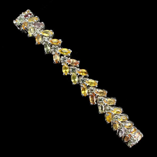 Saphir Armband aus weißvergoldetem Silber - INARA