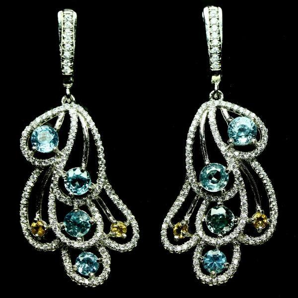 Blautopas Sky Blue Saphir Ohrringe Silber - INARA