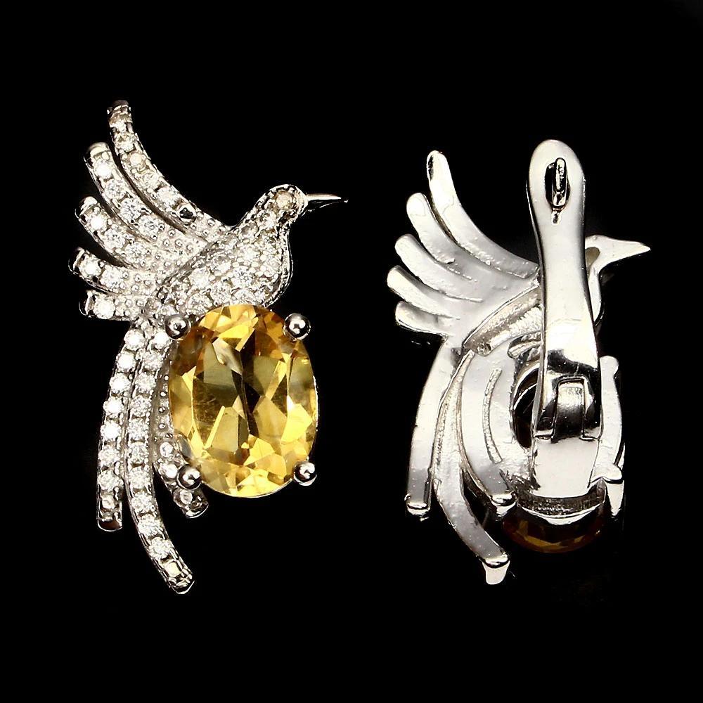 Citrin Vogel Ohrringe Silber - INARA