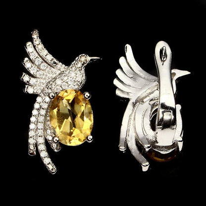 Citrin Vogel Ohrringe Silber - INARA