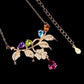 Collier Halskette Blautopas Citrin Amethyst Peridot 925 Silber 585 rosévergoldet Silber - INARA