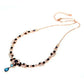 Collier Halskette Blautopas Saphir 925 Silber 585 Roségold vergoldet Silber - INARA