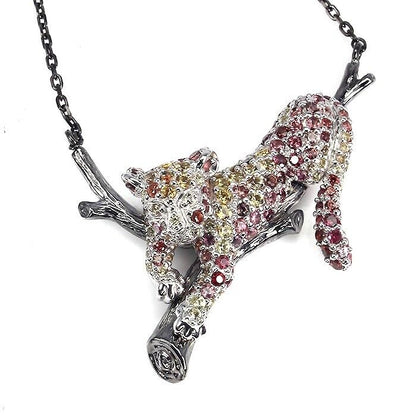 Saphir Raubkatze Collier Sterling Silber - INARA