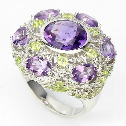 Amethyst Peridot Ring Silber - INARA