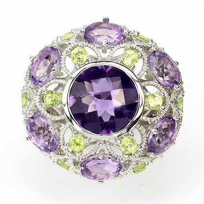 Amethyst Peridot Ring Silber - INARA