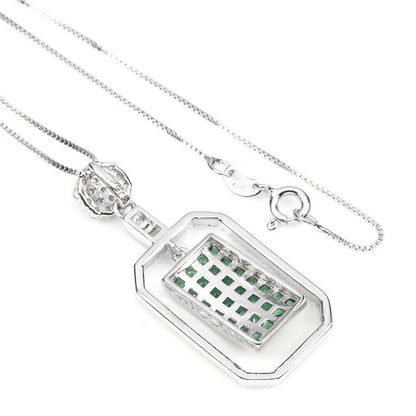 Halskette mit Zirkonia Anhänger aus weißvergoldetem Silber - INARA