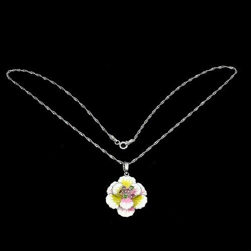 Halskette mit Anhänger Turmalin Silber weißvergoldet - INARA