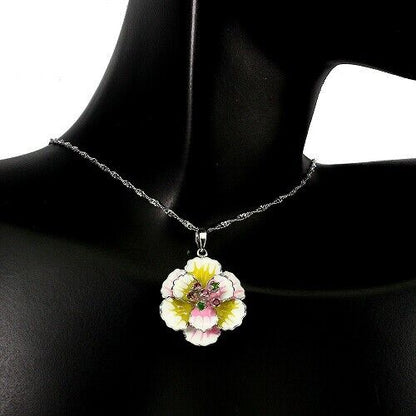 Halskette mit Anhänger Turmalin Silber weißvergoldet - INARA