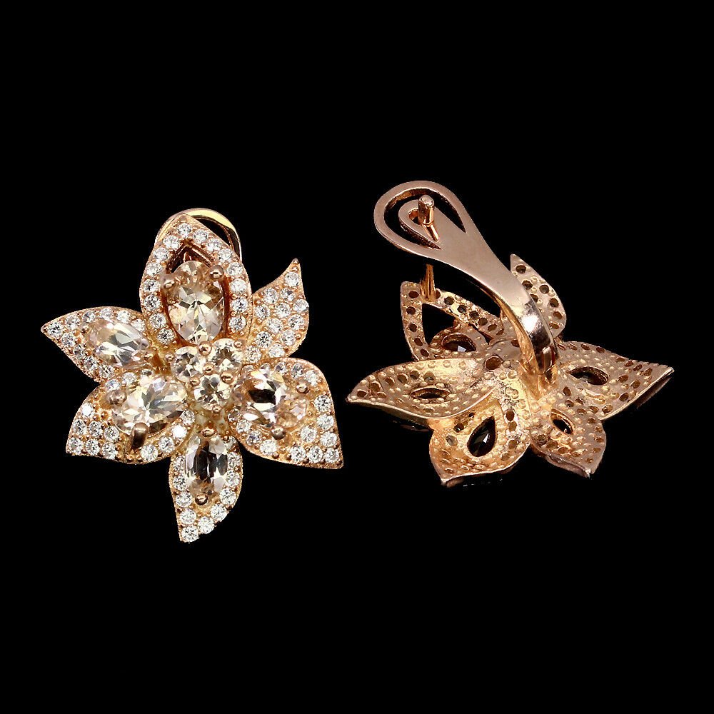 Morganit Ohrringe aus rosévergoldetem Silber - INARA