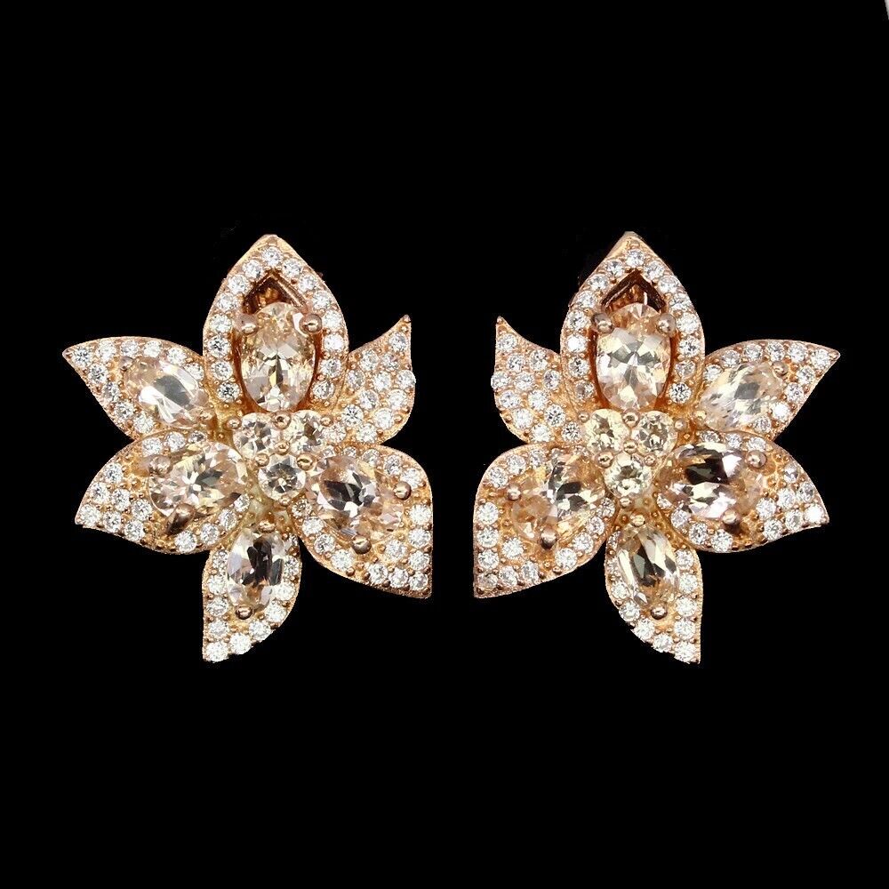 Morganit Ohrringe aus rosévergoldetem Silber - INARA