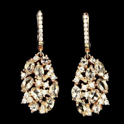 Morganit Ohrringe aus rosévergoldetem Silber - INARA