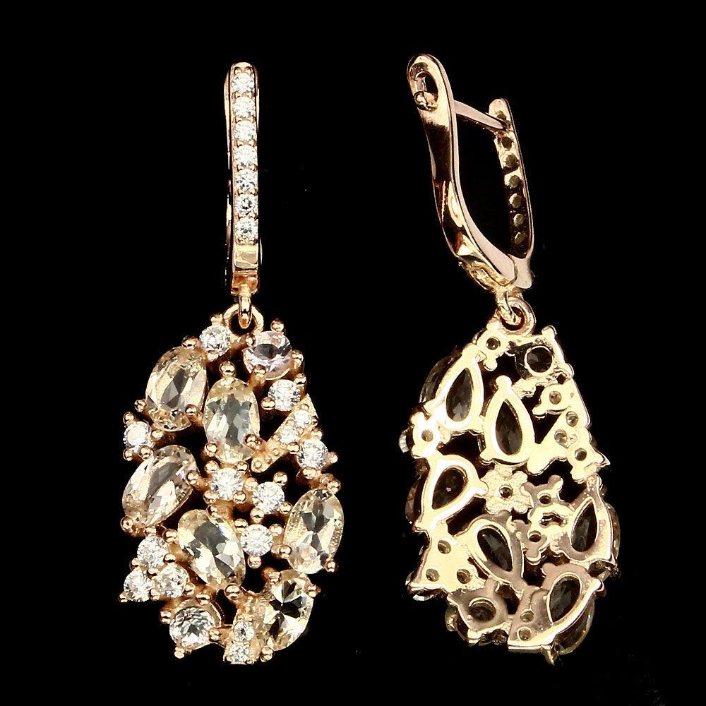 Morganit Ohrringe aus rosévergoldetem Silber - INARA