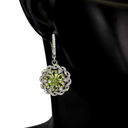 Peridot Ohrringe aus weißvergoldetem Silber - INARA