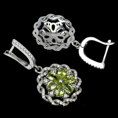 Peridot Ohrringe aus weißvergoldetem Silber - INARA
