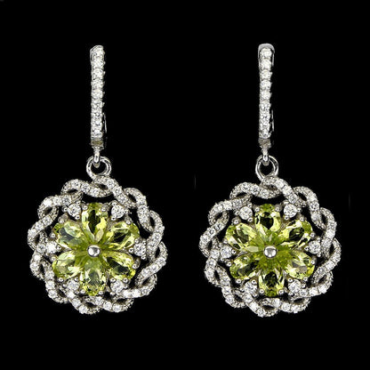 Peridot Ohrringe aus weißvergoldetem Silber - INARA