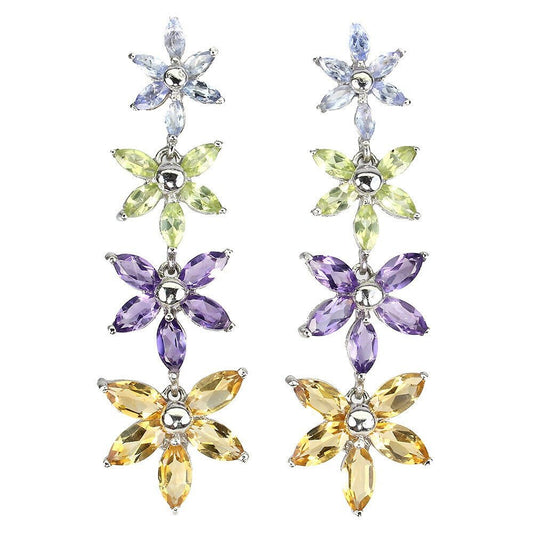 Ohrringe Tansanit Amethyst Citrin Peridot 925 Silber 585 Weißgold vergoldet Silber - INARA