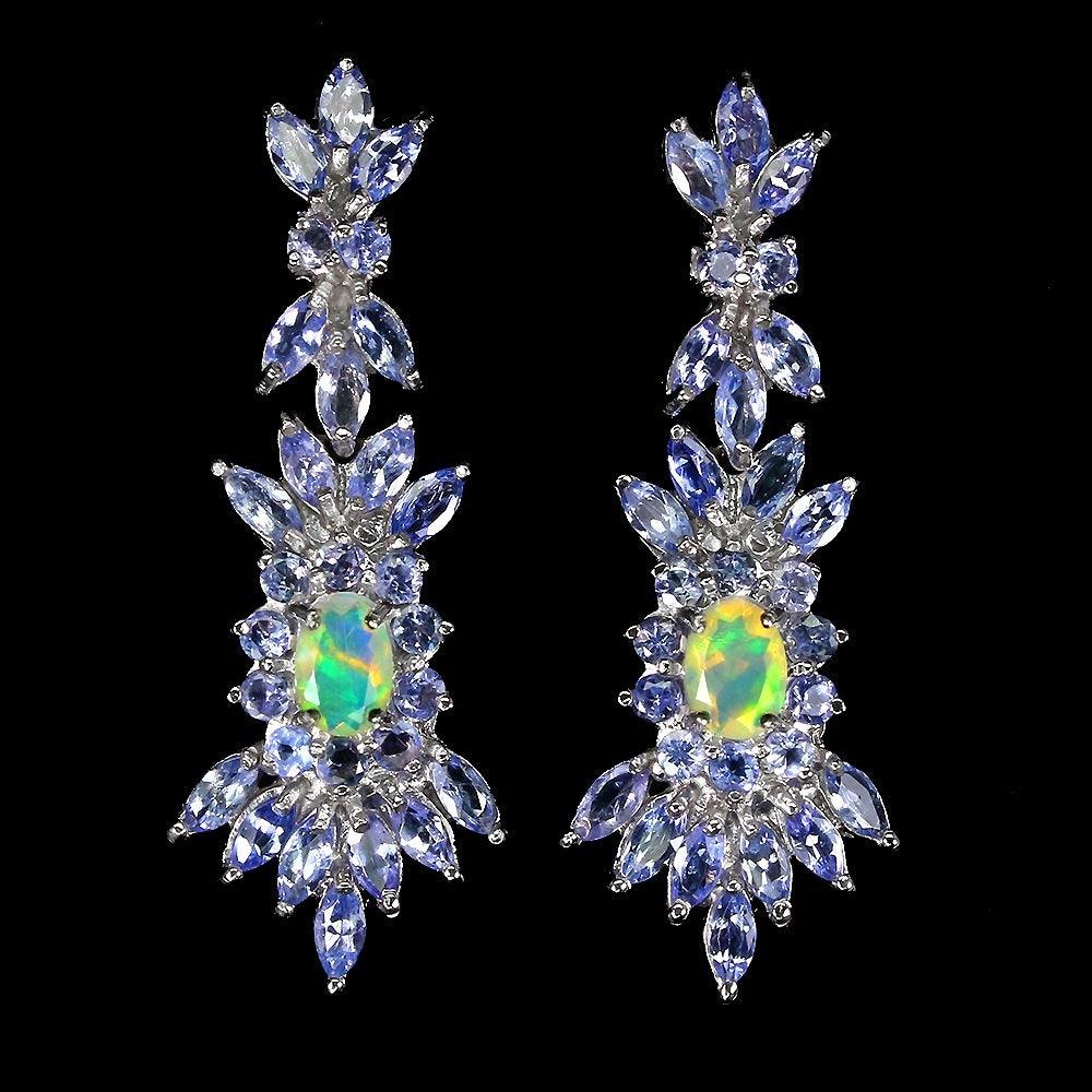 Opal Tansanit Ohrringe Silber - INARA