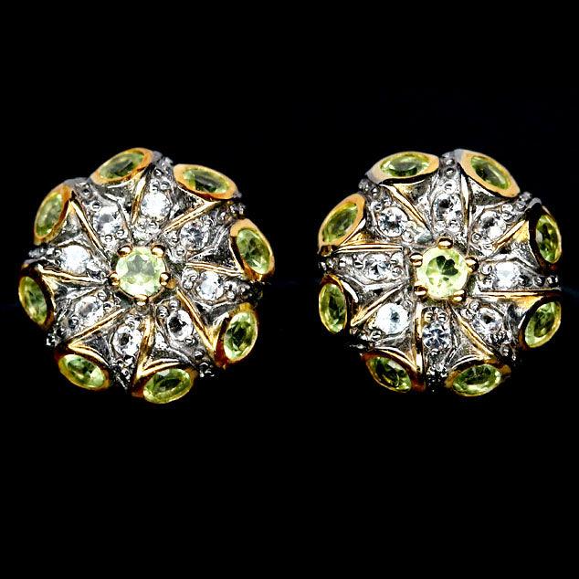 Peridot Weißtopas Ohrringe Silber - INARA