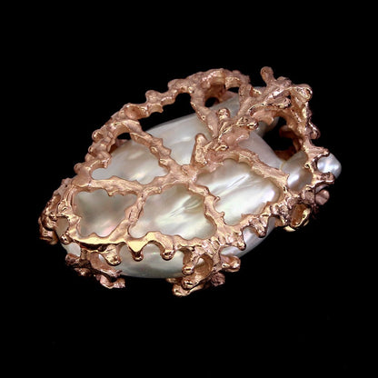 Perle Anhänger aus rosévergoldetem Silber - INARA