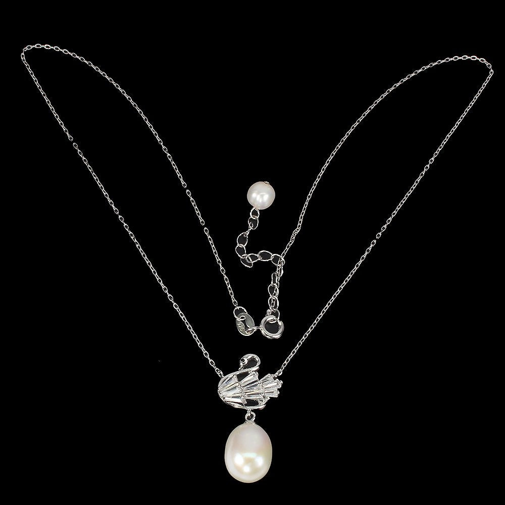 Perle Schwan Collier Silber - INARA