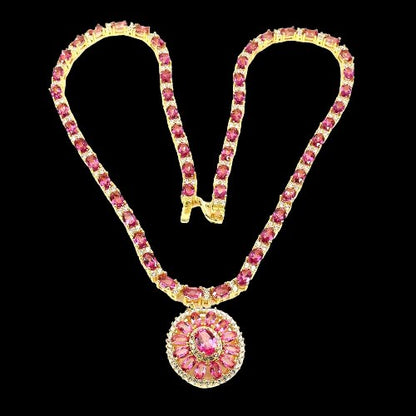 Pink Topas Collier Silber - INARA
