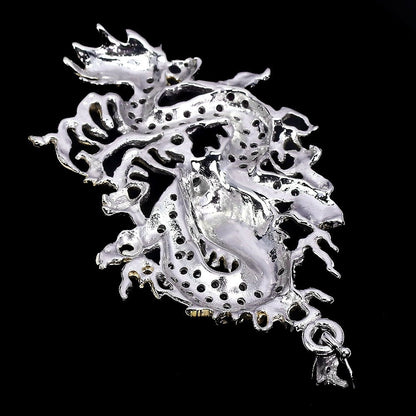 Rhodolit Chromdiopsid Amethyst Drache Anhänger aus bicolor vergoldetem Silber - INARA