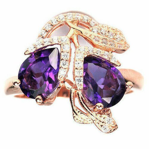 Ring Amethyst Silber rosévergoldet - INARA