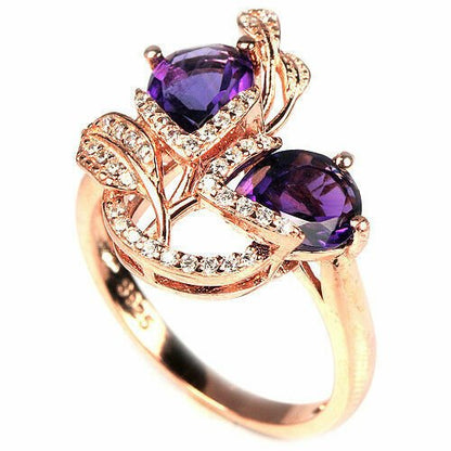 Ring Amethyst Silber rosévergoldet - INARA