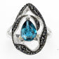 Ring Blautopas London Blue Spinell 925 Silber 585 Weißgold vergoldet Gr. 55 Silber - INARA