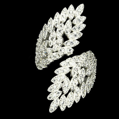 Zirkonia Engelsflügel Ring aus weißvergoldetem Silber - INARA