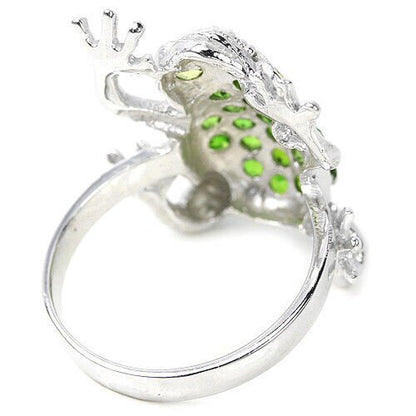 Ring Frosch Chromdiopsid Peridot 925 Silber 585 Weißgold vergoldet Gr. 54 Silber - INARA