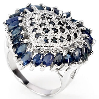 Saphir Herz Ring aus weißvergoldetem Silber - INARA