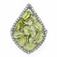 Ring Peridot Cabochon 925 Silber 585 Weißgold vergoldet Gr. 57 Silber - INARA