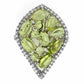 Ring Peridot Cabochon 925 Silber 585 Weißgold vergoldet Gr. 57 Silber - INARA