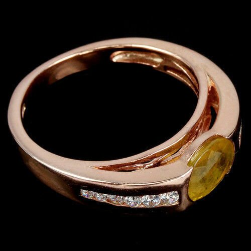 Ring Saphir gelb 925 Silber 585 Roségold vergoldet Gr. 53 Silber - INARA