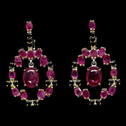 Rubin Spinell Ohrringe aus bicolor vergoldetem Silber - INARA