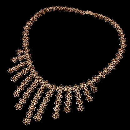 Mehrfarbiges Saphir Collier aus rosévergoldetem Silber - INARA