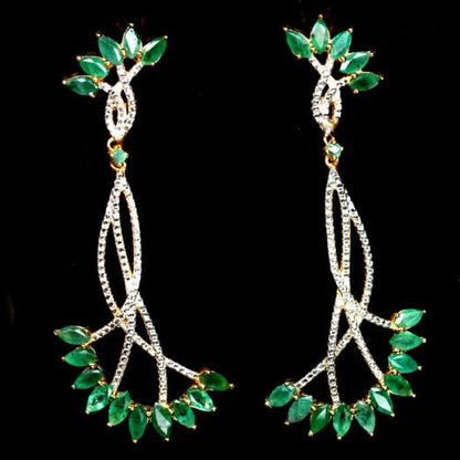 Smaragd Ohrringe aus gelbvergoldetem Silber - INARA