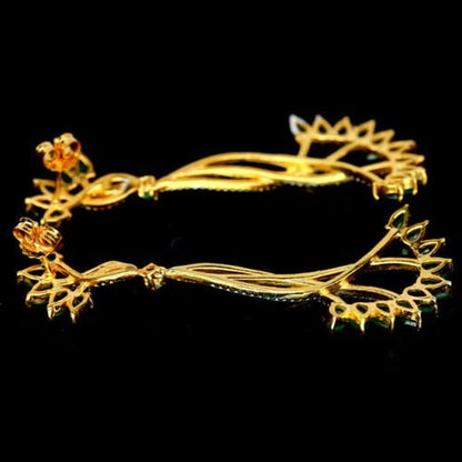 Smaragd Ohrringe aus gelbvergoldetem Silber - INARA