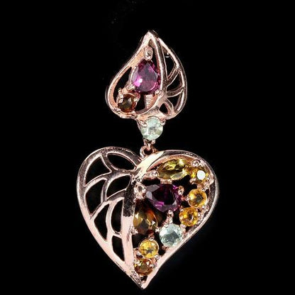 Turmalin Herz Anhänger Silber - INARA