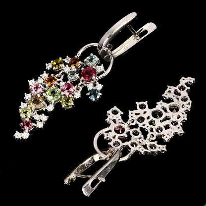 Turmalin Ohrringe aus weißvergoldetem Silber - INARA