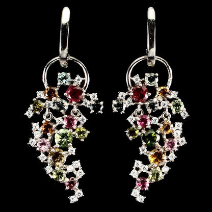 Turmalin Ohrringe aus weißvergoldetem Silber - INARA